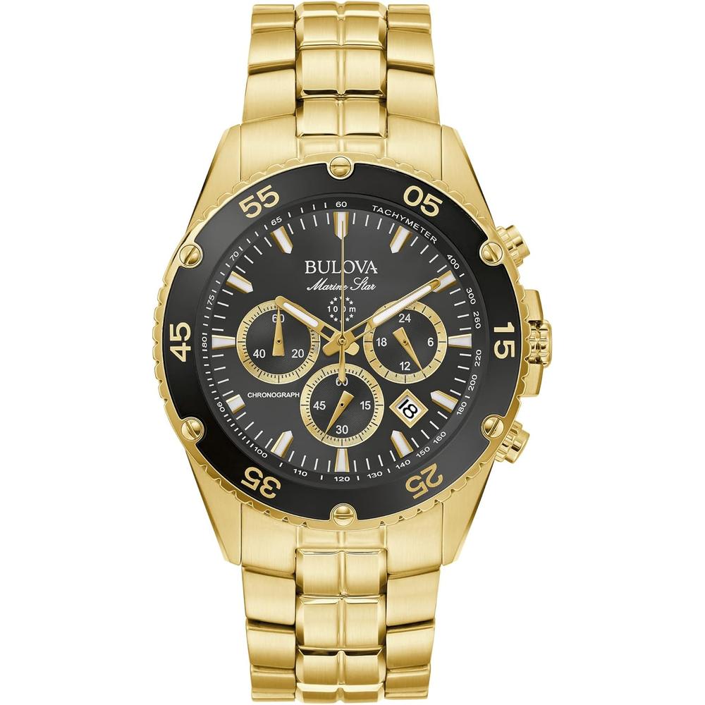 Bulova reloj Marine Star de hombre cronógrafo de 6 agujas de cuarzo | Oro/Negro
