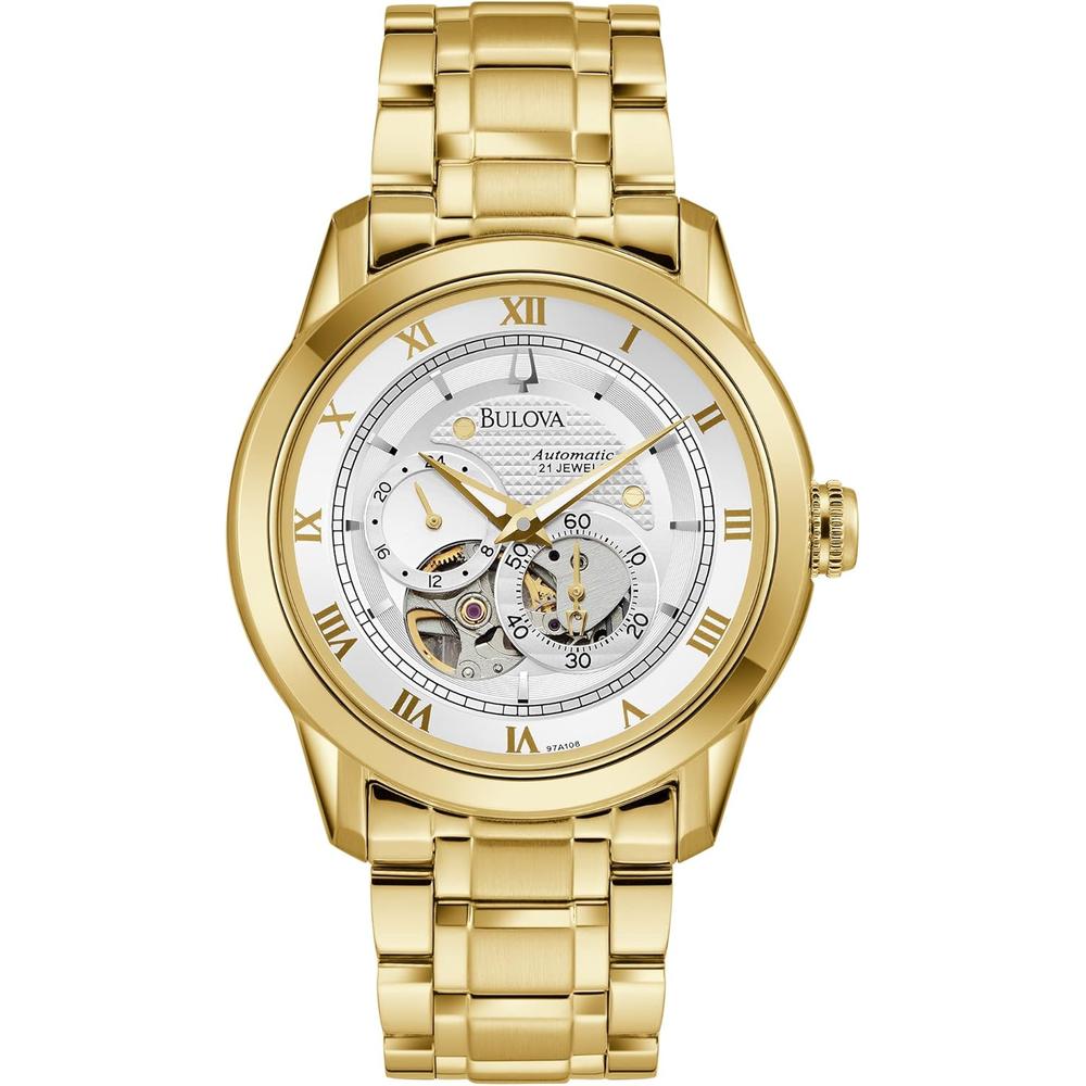 Bulova reloj clásico Sutton automático hombre 4 agujas subesfera fondo | Oro
