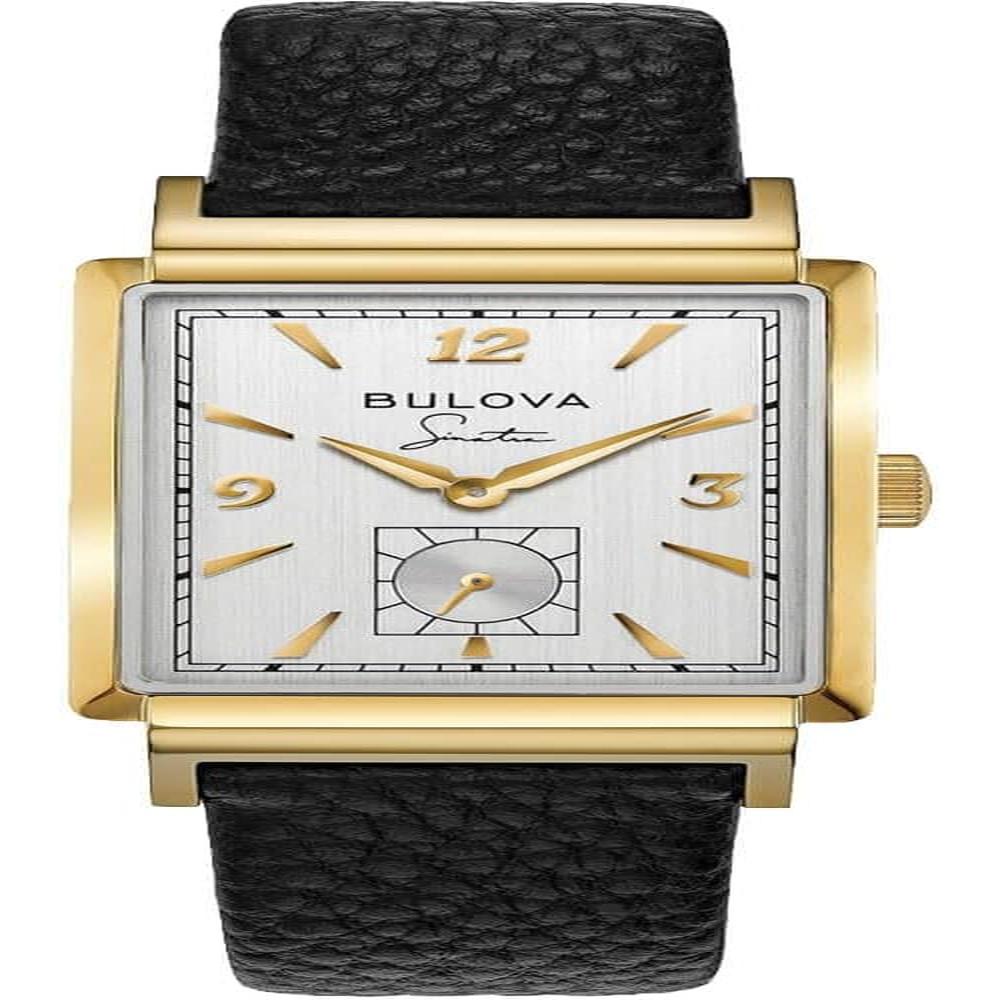 Bulova reloj Frank Sinatra hombre automático 3 agujas fecha cristal zafiro | Negro