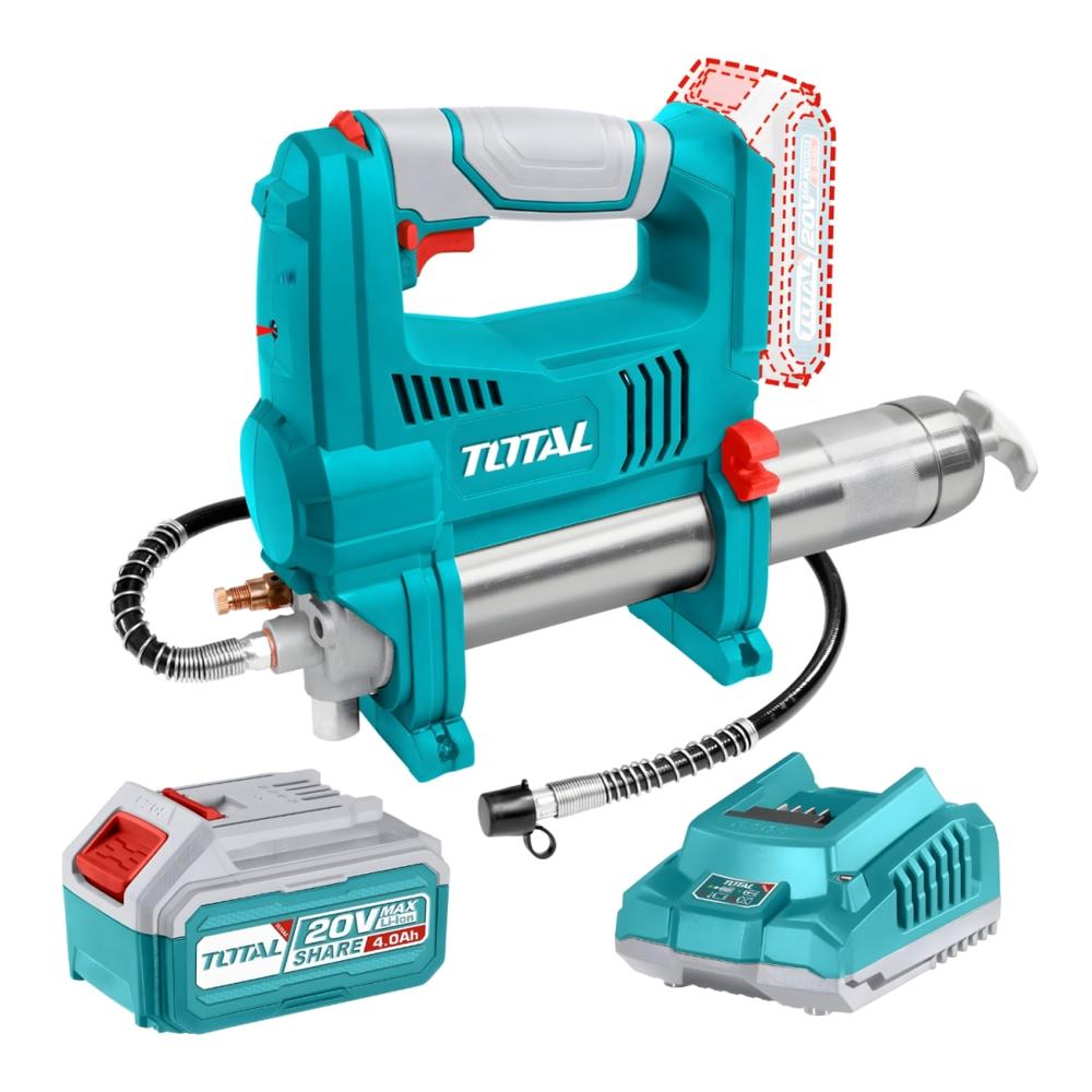 Engrasadora Inalambrica 10000psi 20v + 1 Bateria 4amp y Cargador 20v Total TGGLI2010-TFBCPK1214