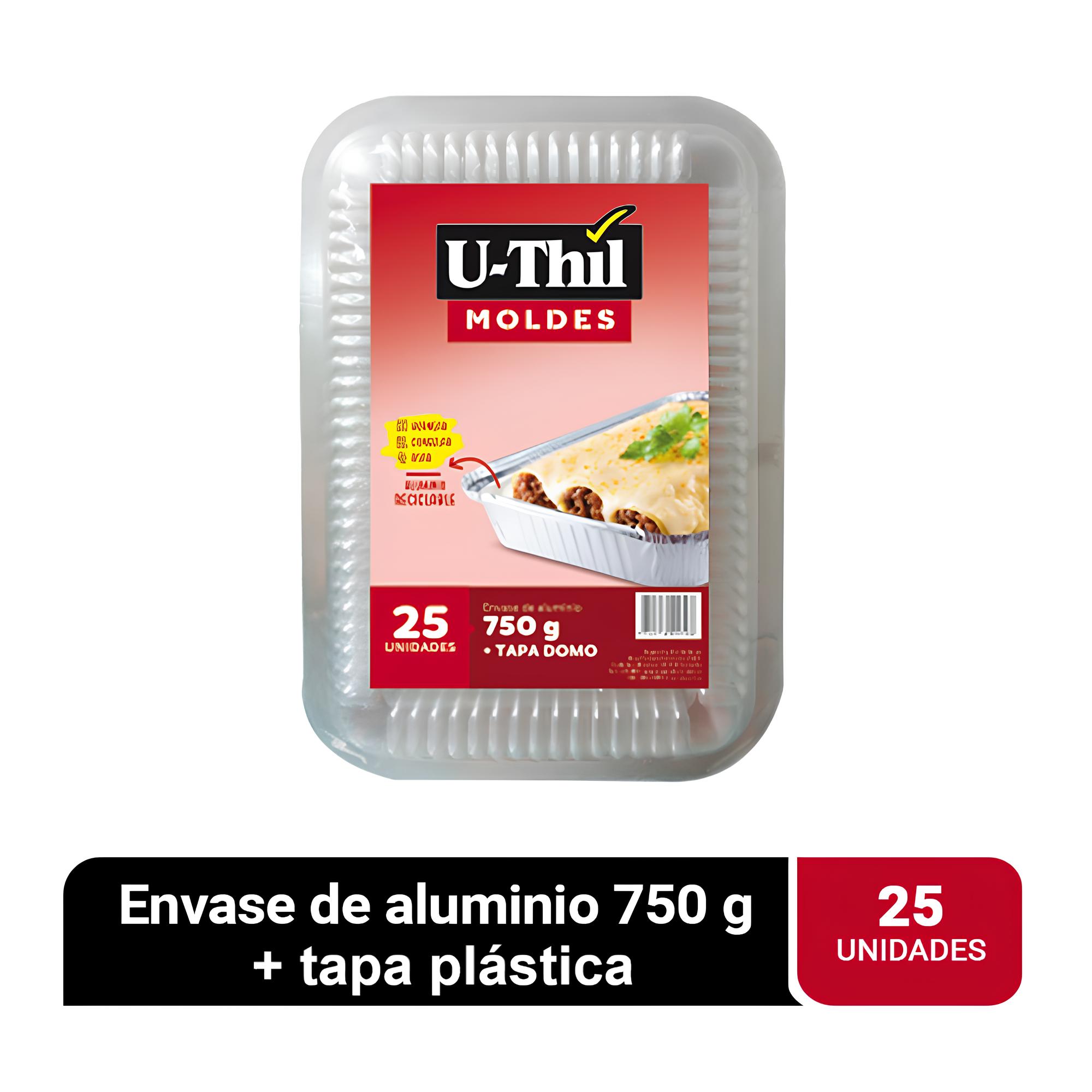 Envase de Aluminio U-THIL 700ml 3/4Kg 25un 99x99x99mm