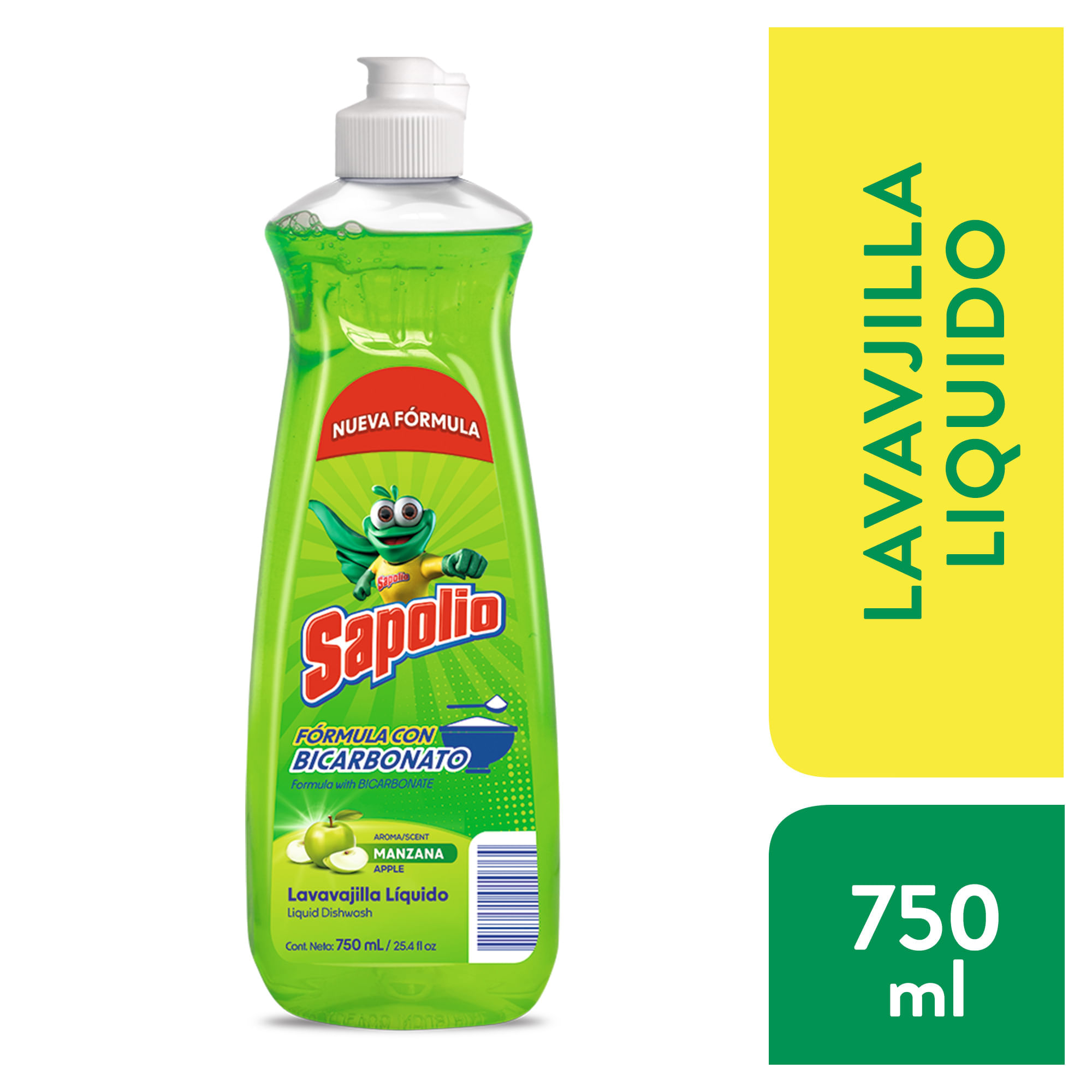 Lavavajilla Líquido SAPOLIO Manzana Botella 750ml