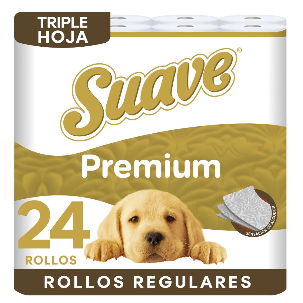 Papel Higiénico SUAVE Premium Triple Hoja Paquete 24un