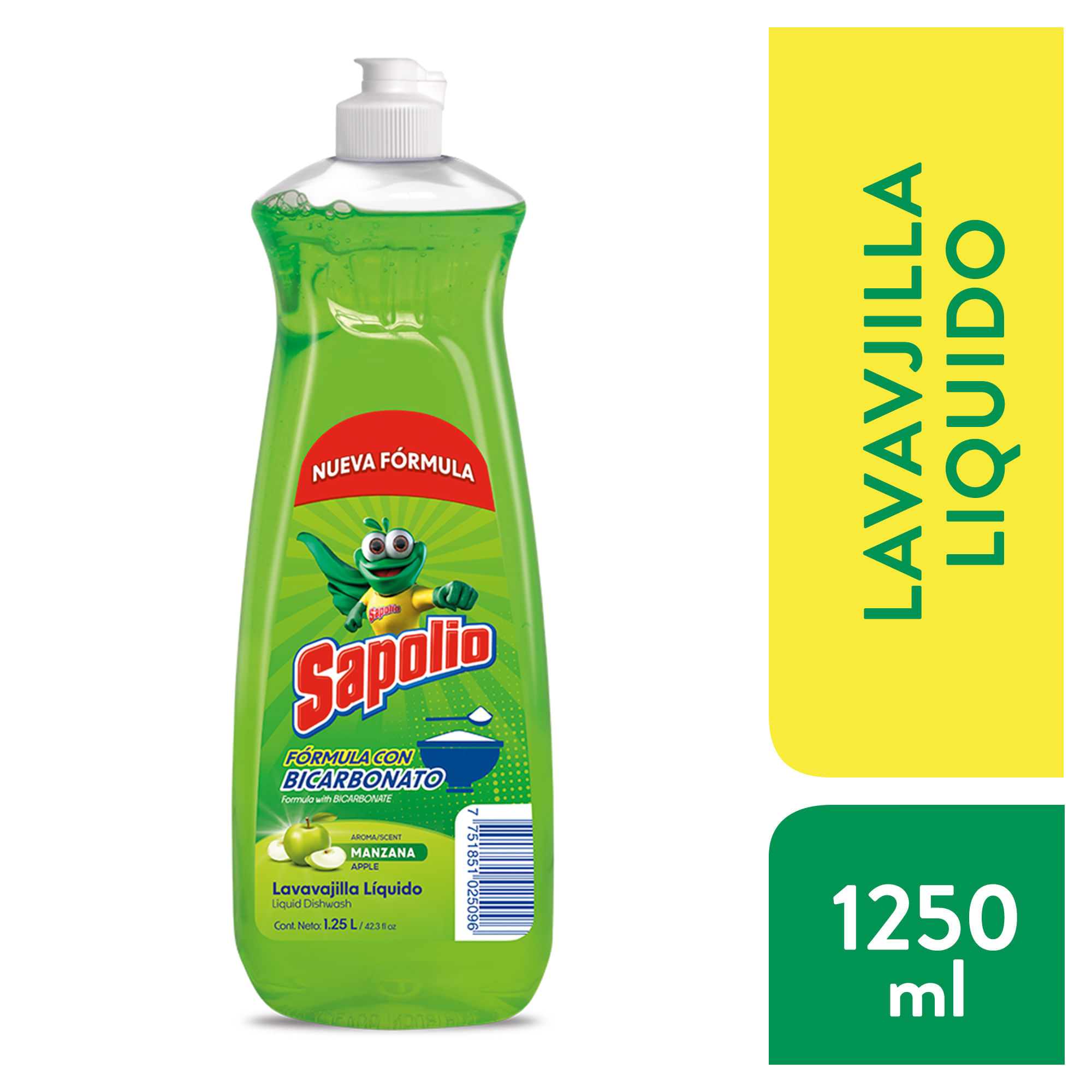 Lavavajilla Líquido SAPOLIO Manzana Frasco 1250ml