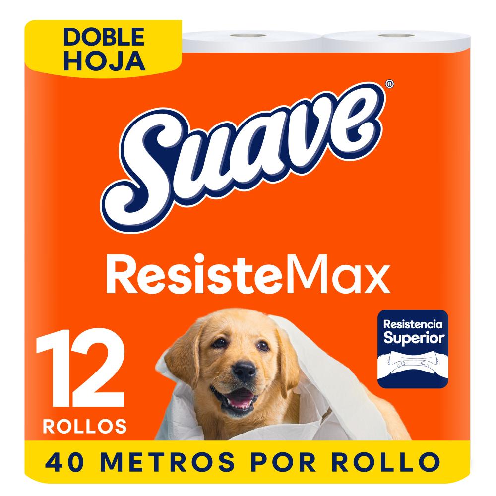 Papel Higiénico SUAVE Resistemax Doble Hoja 40 metros Paquete 12un