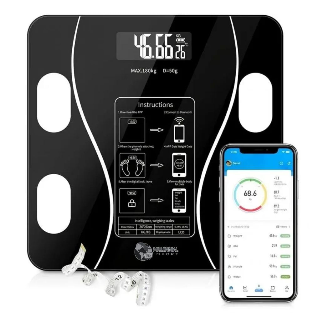 Balanza Digital con Visor LCD Peso Máximo 180kg Color Blanco