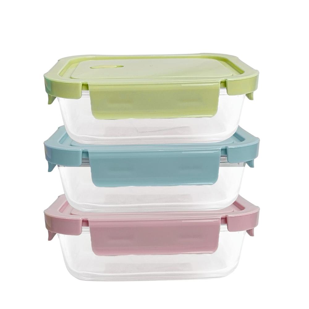 Taper De Vidrio 700ml Hermético y Práctico 3 Unidades