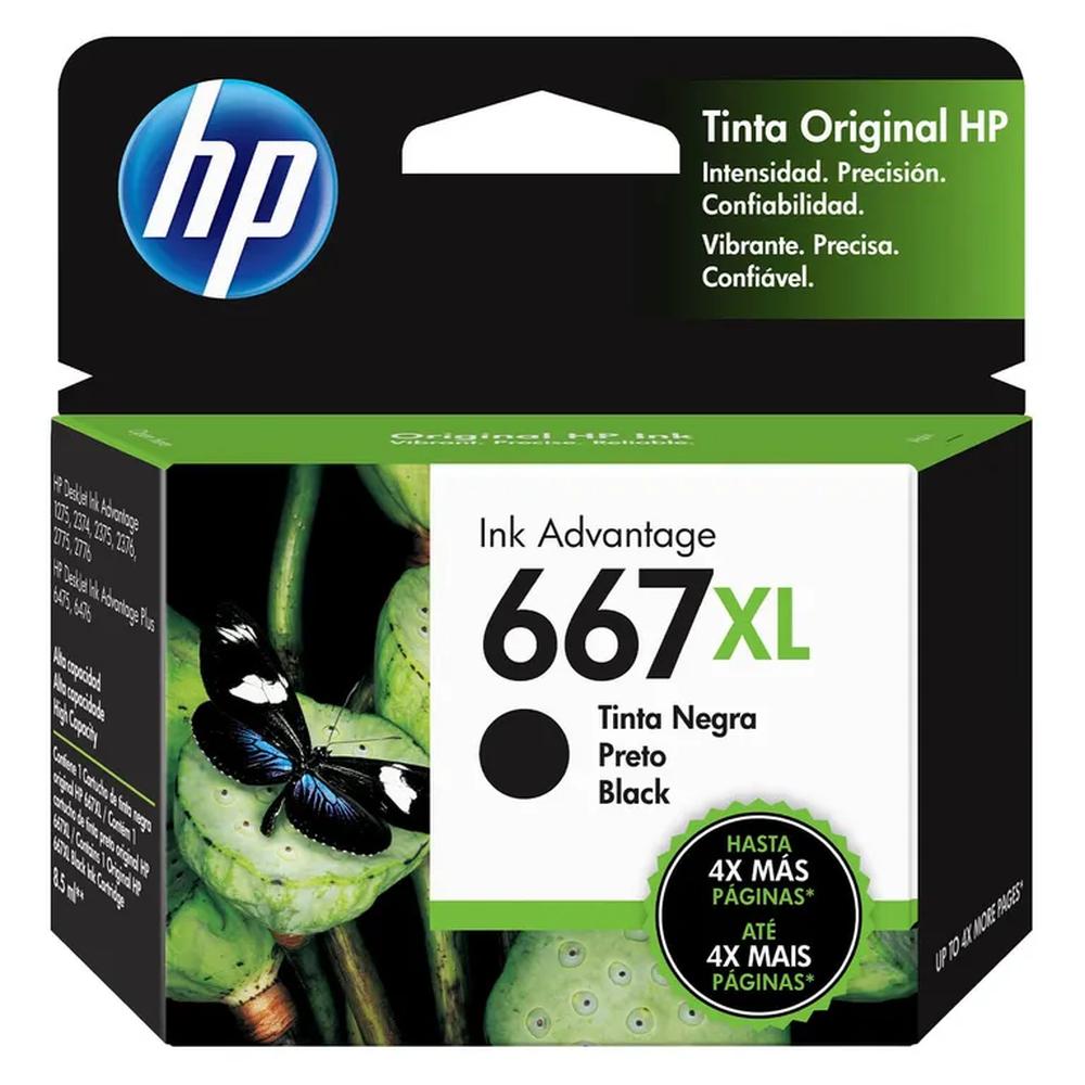 CARTUCHO DE TINTA HP 667XL NEGRO 3YM81AL ORIGINAL