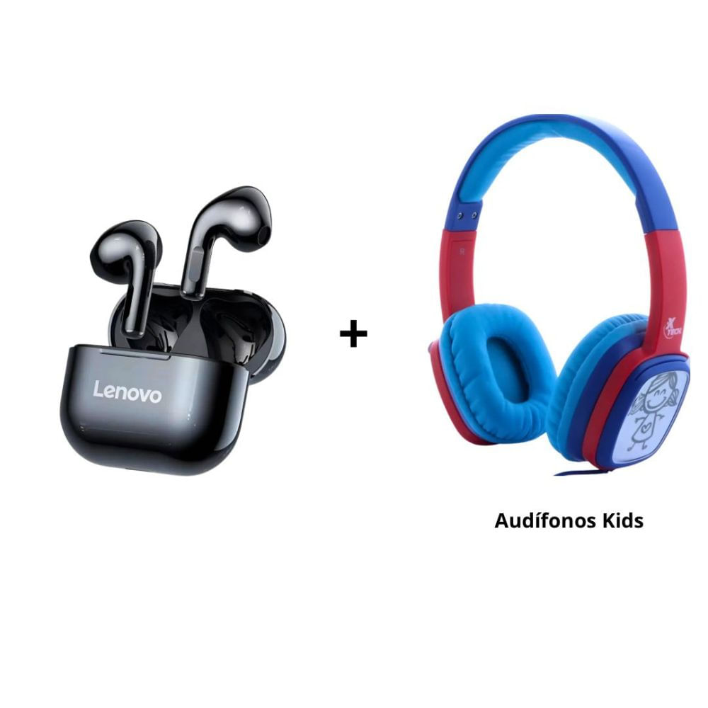 Auriculares Lenovo LP40 Negro más Audífonos Kids