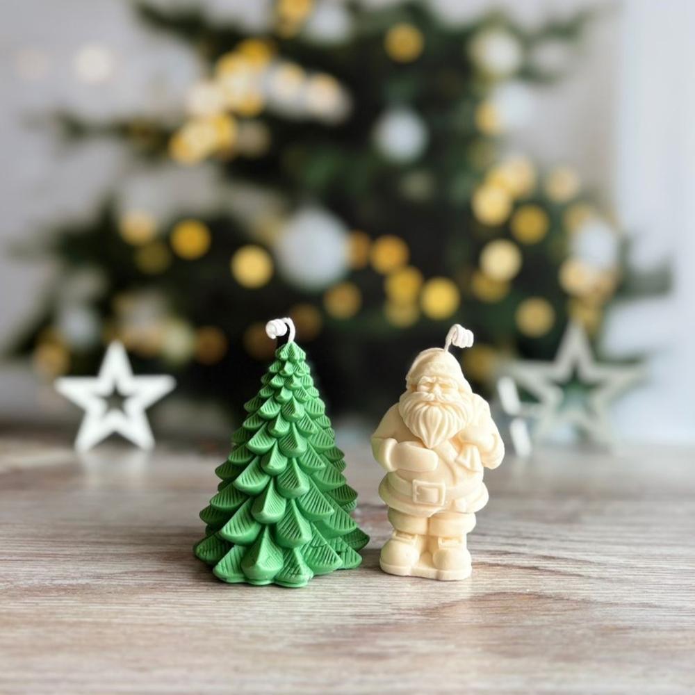 Velas Cera de Soja Navidad Yoyahove Papá Noel + Árbolito - Aromática