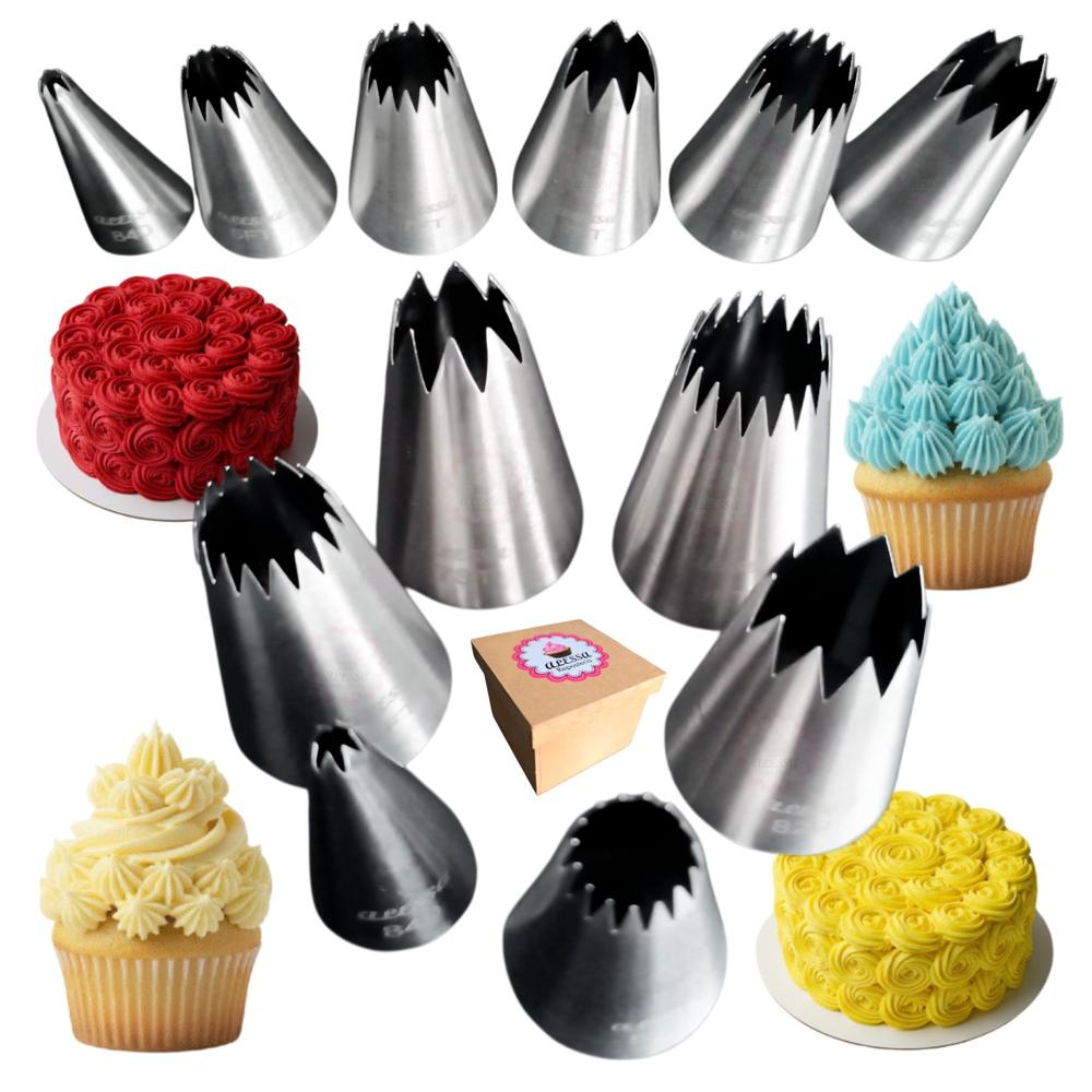 Set Premium de 6 Boquillas Estrella Abiertas Profesionales para Repostería