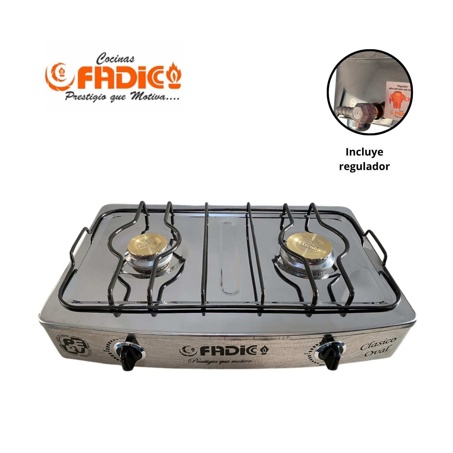 Cocina de Mesa Fadic Clásico 2 Hornillas Acero