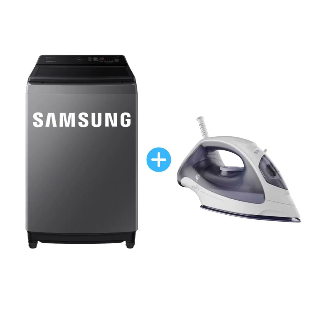 Combo Lavadora Ecobubble Samsung WA17CG6441BDPE 17 Kg + Plancha Oster Oster GCSTBS3802-53 Gris