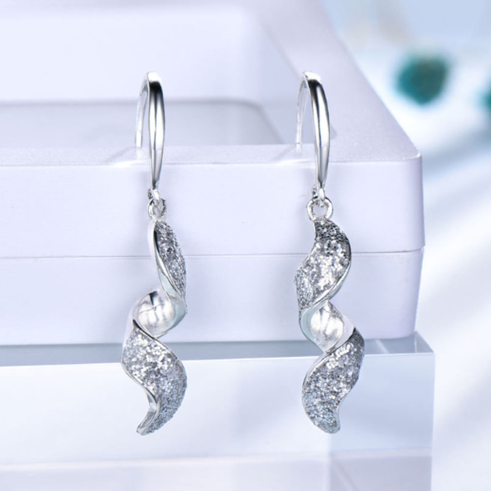 Aretes Ondas de Cristal - Plata 925