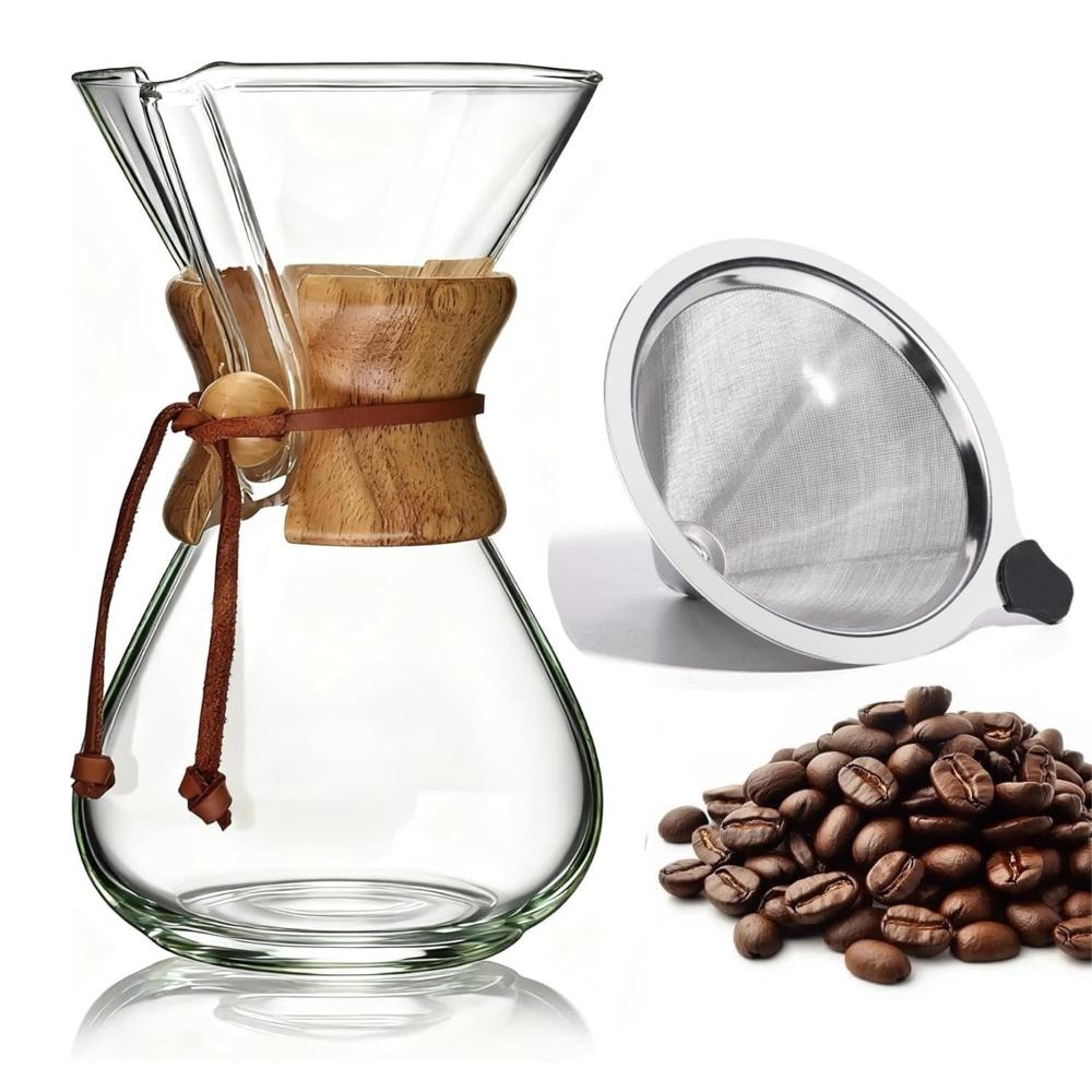 Cafetera Chemex Vidrio Borosilicato con Filtro 600ml