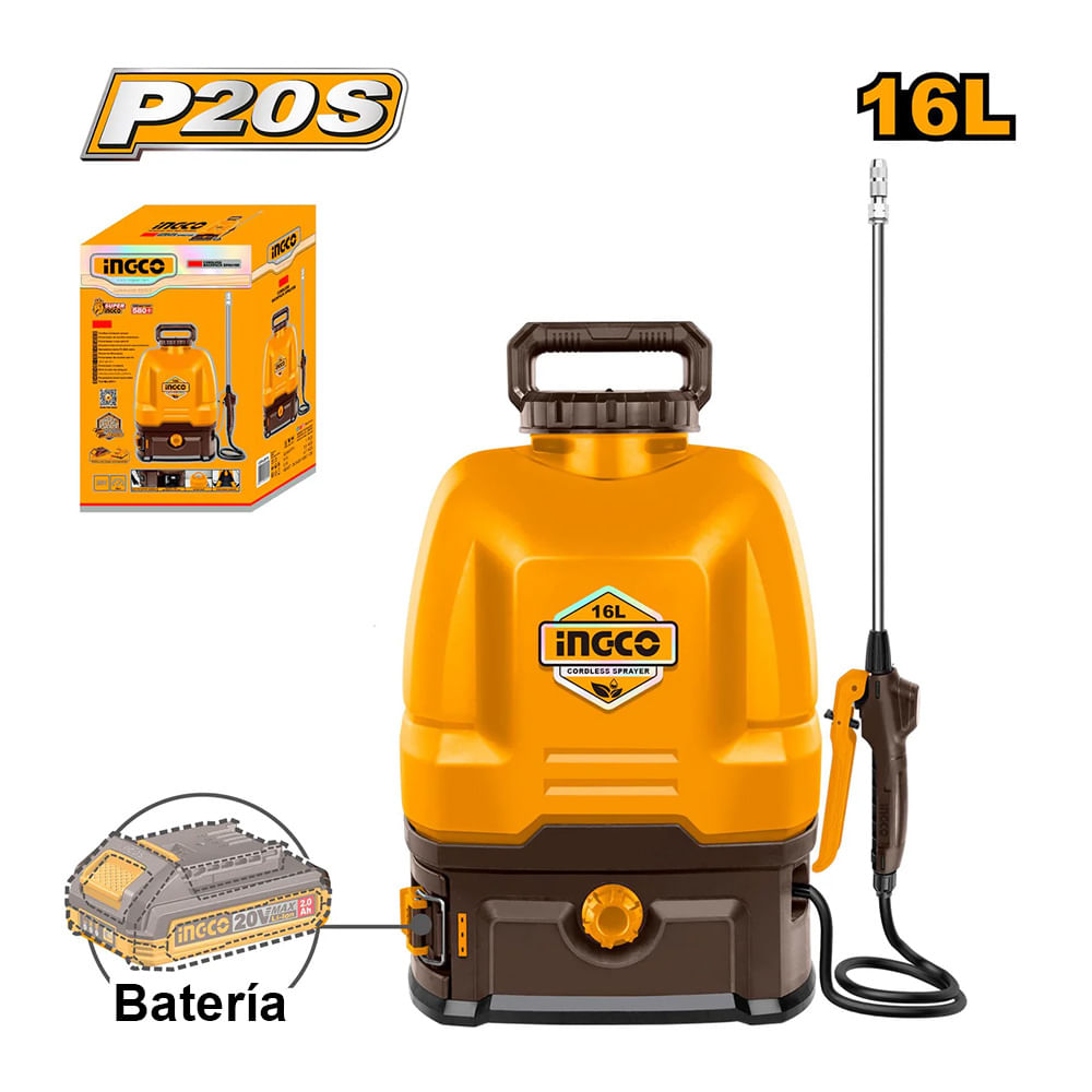 Mochila Pulverizadora Fumigadora Ingco 20V 16L CSPLI2016