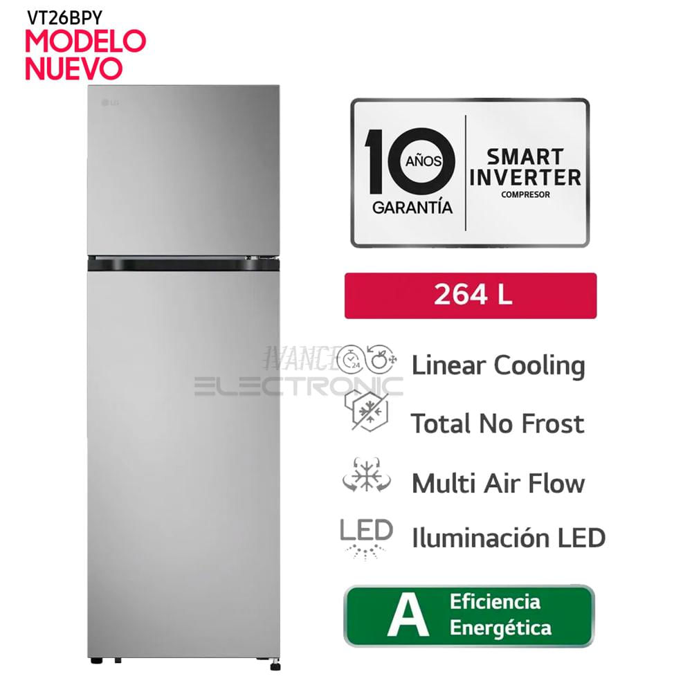 Refrigeradora LG 264 LT No frost VT26BPY Plateada