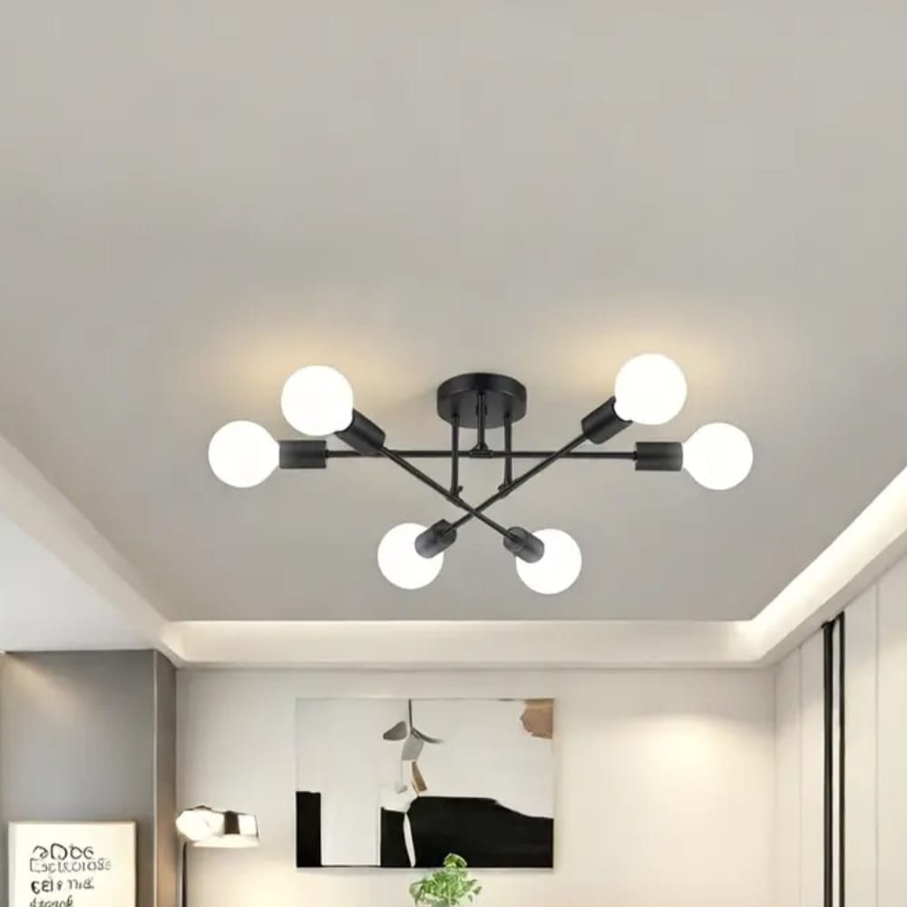 Lámpara Colgante getafe negro incluye 6 focos