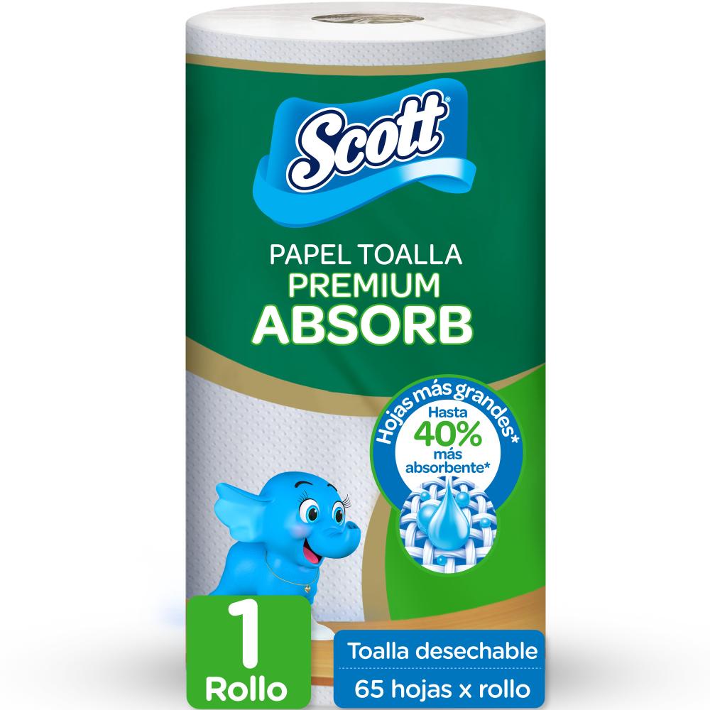 Toalla de Papel Desechable SCOTT Premium Absorb 65 hojas Paquete 1un