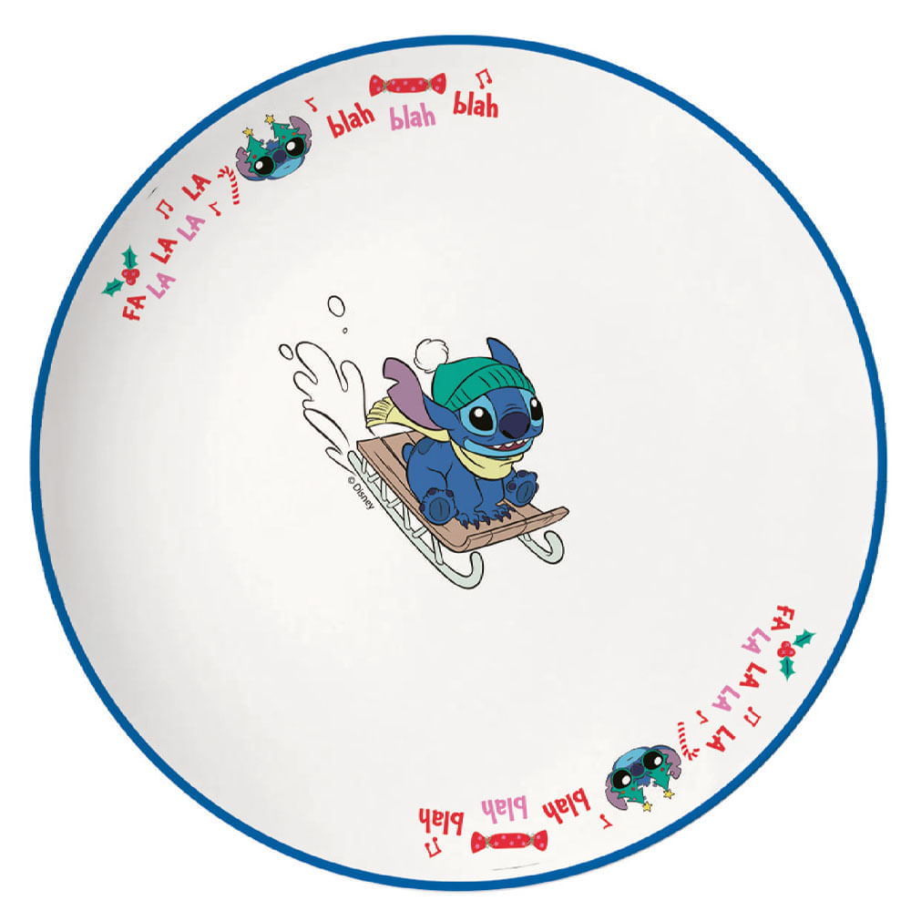 Plato Postre STOR Stitch Navidad