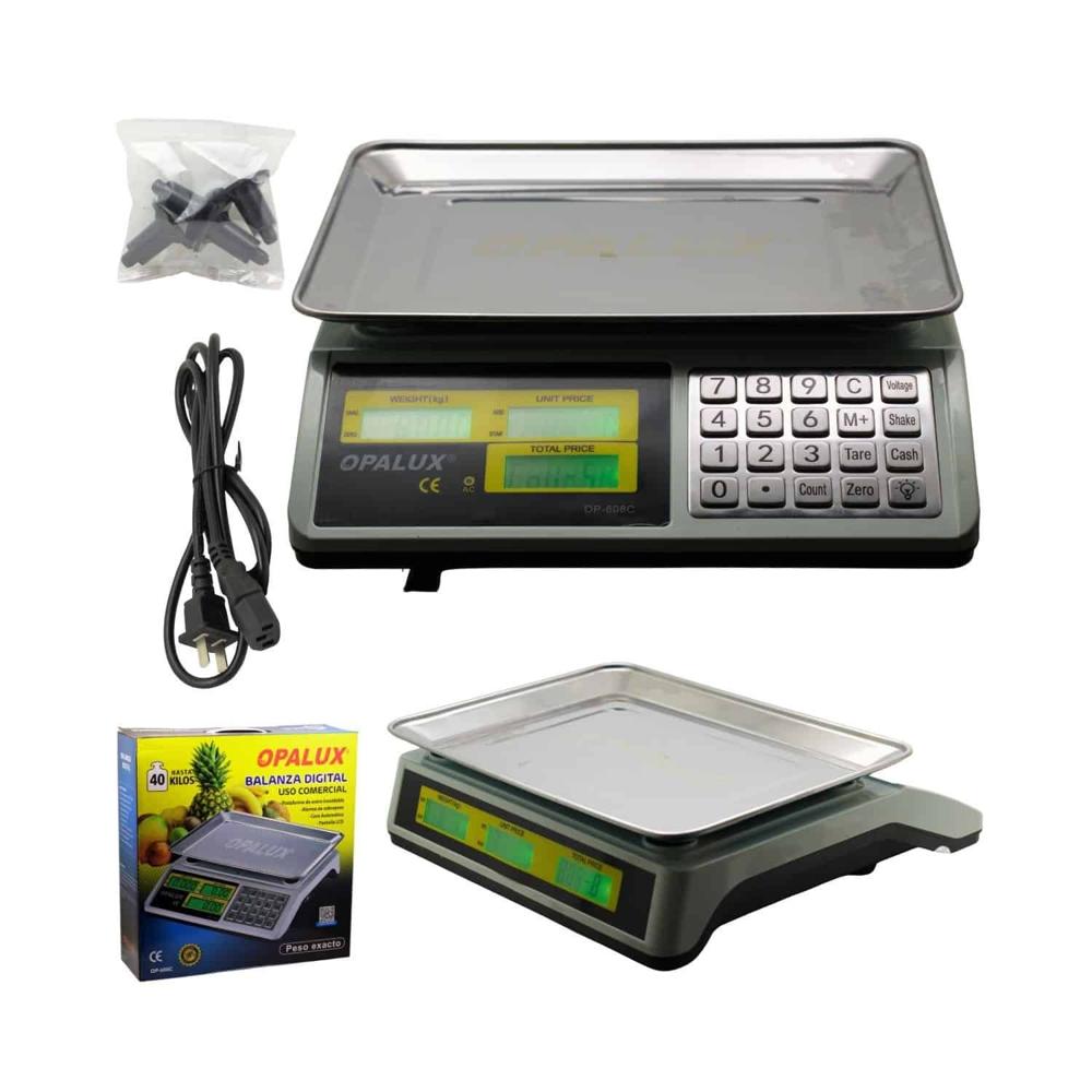 Balanza Digital 40 kg con Doble Pantalla OP-608C OPALUX