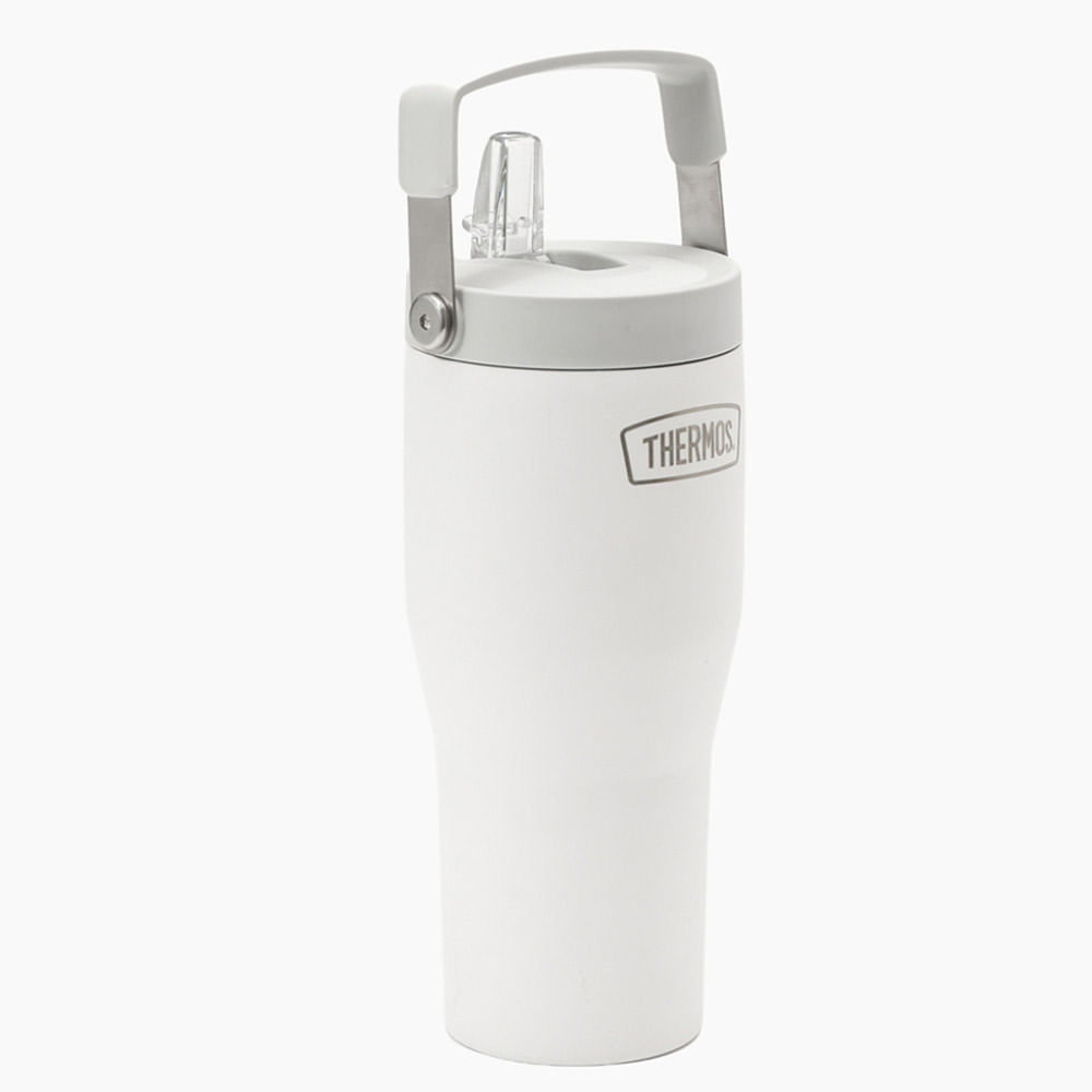 Vaso Térmico 850 ml Thermos Para Líquidos Straw Outdo Blanco