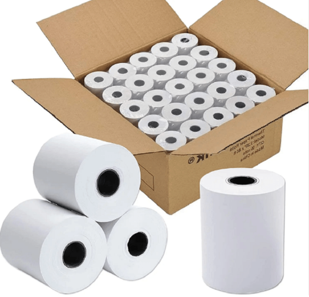 Caja 100 rollos 57x45 contómetro papel térmico 57x45mm 55gr