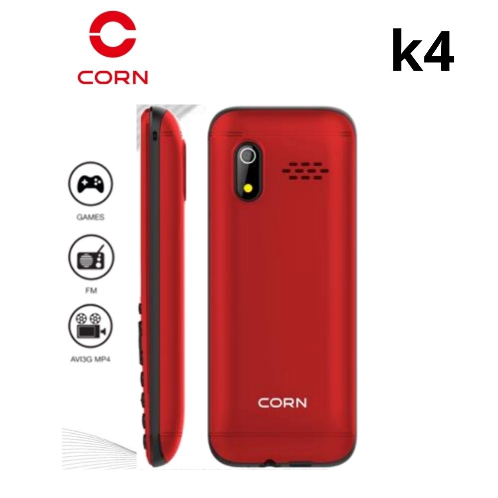 CELULAR BASICO CORN K4 2G DUAL SIM -ROJO