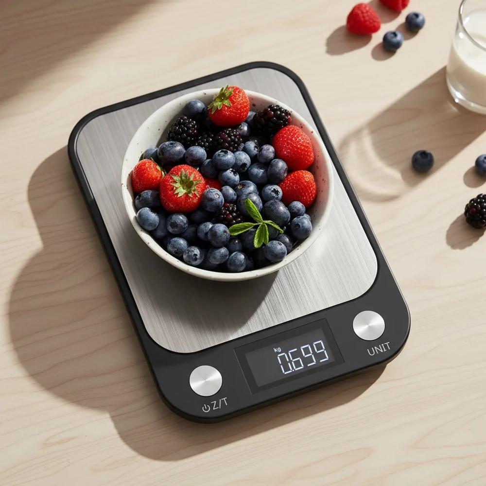 Balanza Gramera Portátil Metálica 10KG con Botones Táctiles a pilas AAA JBM-45