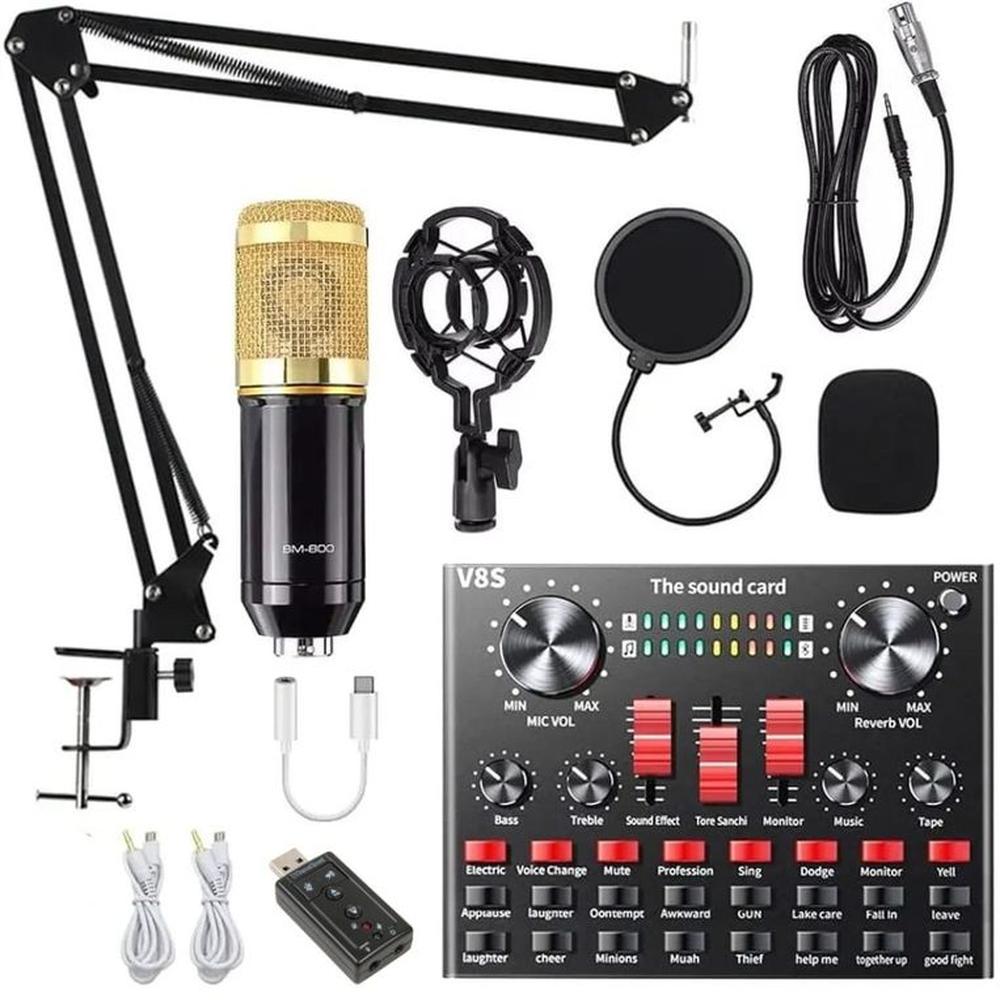 Kit Microfono Condensador Studio Pc Modelo Bm800 Tarjeta de Sonido