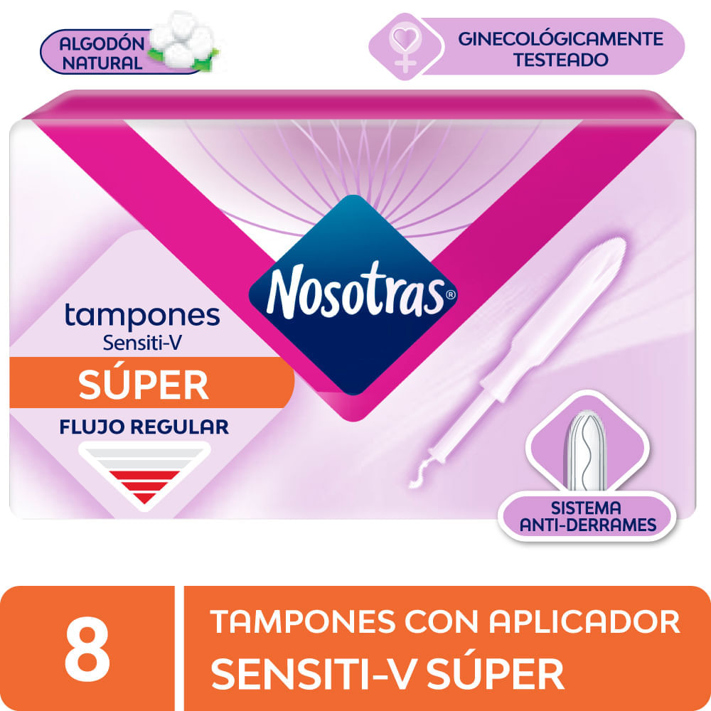 Tampones NOSOTRAS con Aplicador Súper Sensitive Caja 8un Tampones NOSOTRAS con Aplicador Súper Sensitive Caja 8un