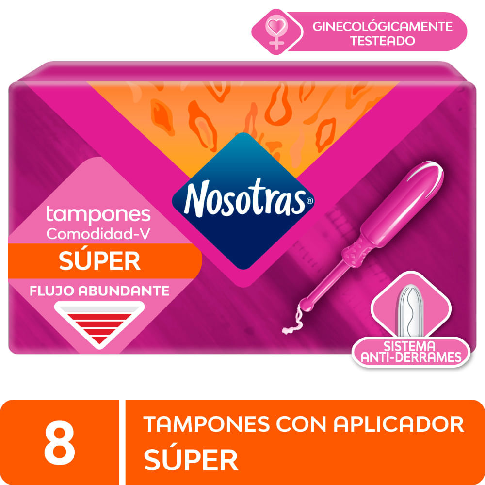 Tampones NOSOTRAS Súper Con Aplicador Paquete 8un Tampones NOSOTRAS Súper Con Aplicador Paquete 8un