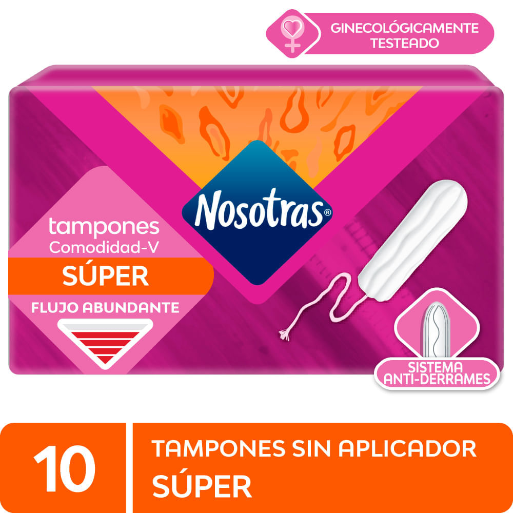 Tampones NOSOTRAS Súper Sin Aplicador Paquete 10un Tampones NOSOTRAS Súper Sin Aplicador Paquete 10un