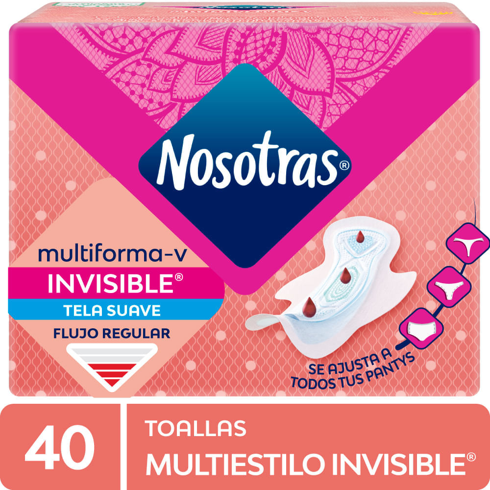 Toallas Higiénicas NOSOTRAS Invisible Multiestilo Paquete 40un Toallas Higiénicas NOSOTRAS Invisible Multiestilo Paquete 40un
