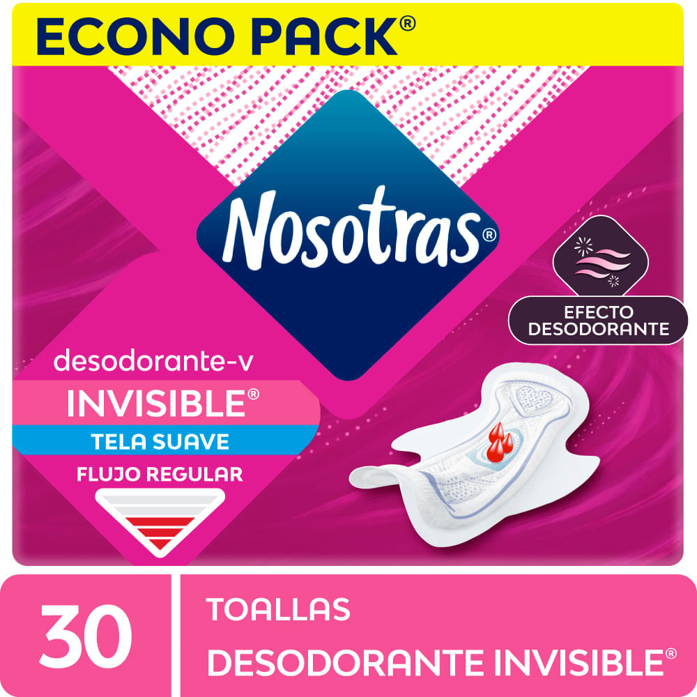 Toallas Higiénicas NOSOTRAS Invisible Desodorante Paquete 30un Toallas Higiénicas NOSOTRAS Invisible Desodorante Paquete 30un