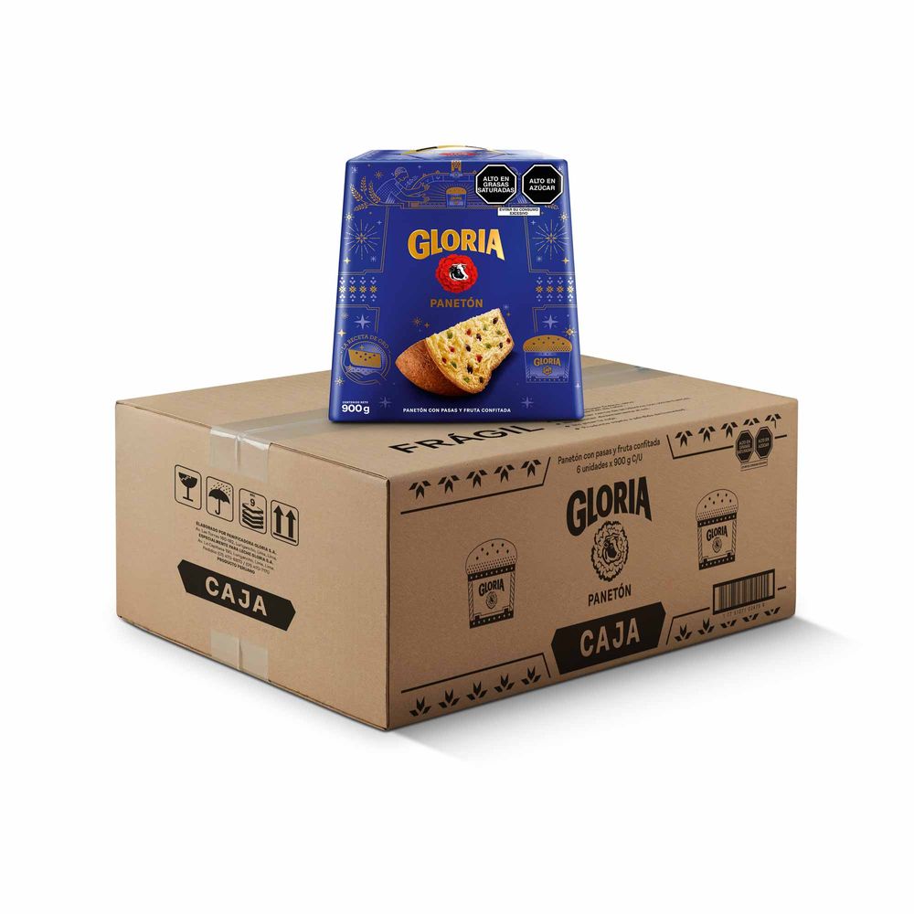 Panetón GLORIA Caja 900g Caja 6un Panetón GLORIA Caja 900g Caja 6un