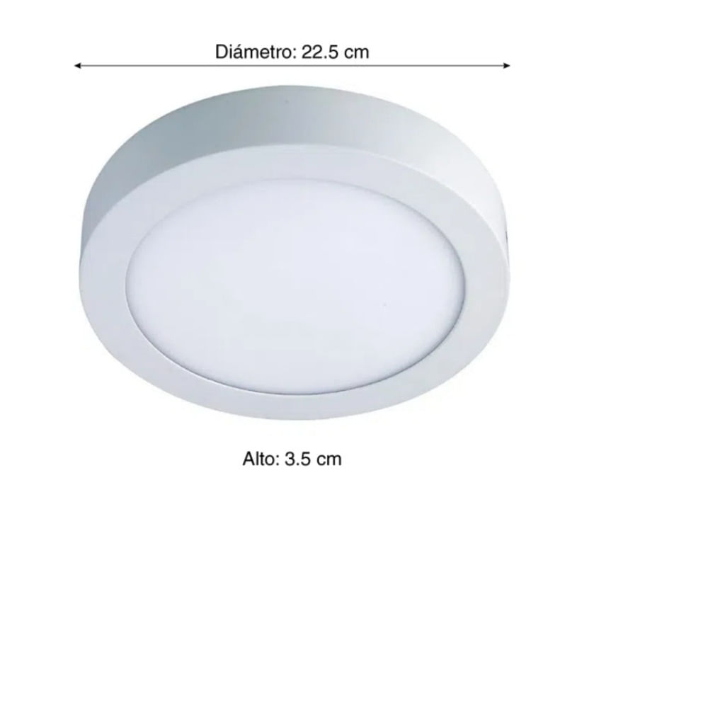 Lampara de techo para sobreponer led circular 24w luz calida