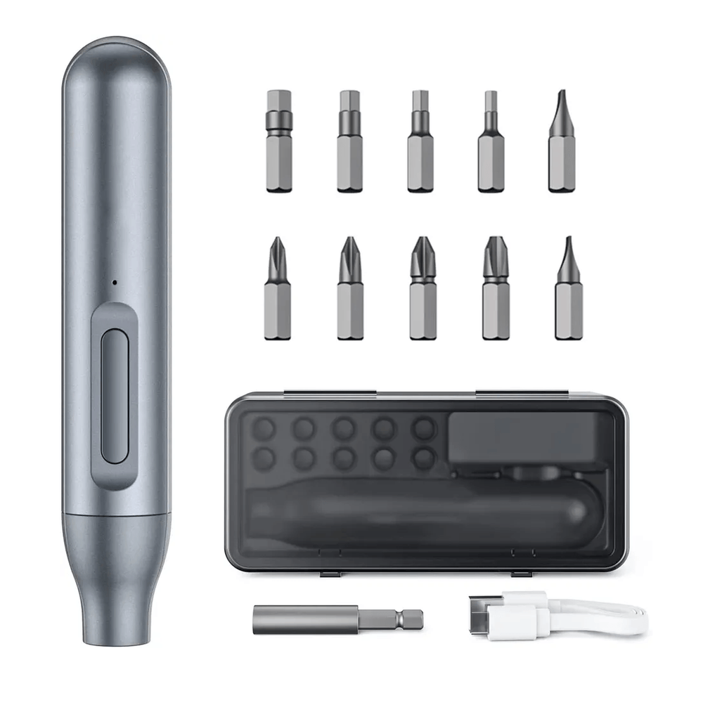 Destornillador eléctrico portátil screwdriver con estuche carga usb Destornillador eléctrico portátil screwdriver estuche con 10 extensiones plano estrella hexagonal Destornillador eléctrico portátil screwdriver con estuche carga usb Destornillador eléctrico portátil screwdriver estuche con 10 extensiones plano estrella hexagonal