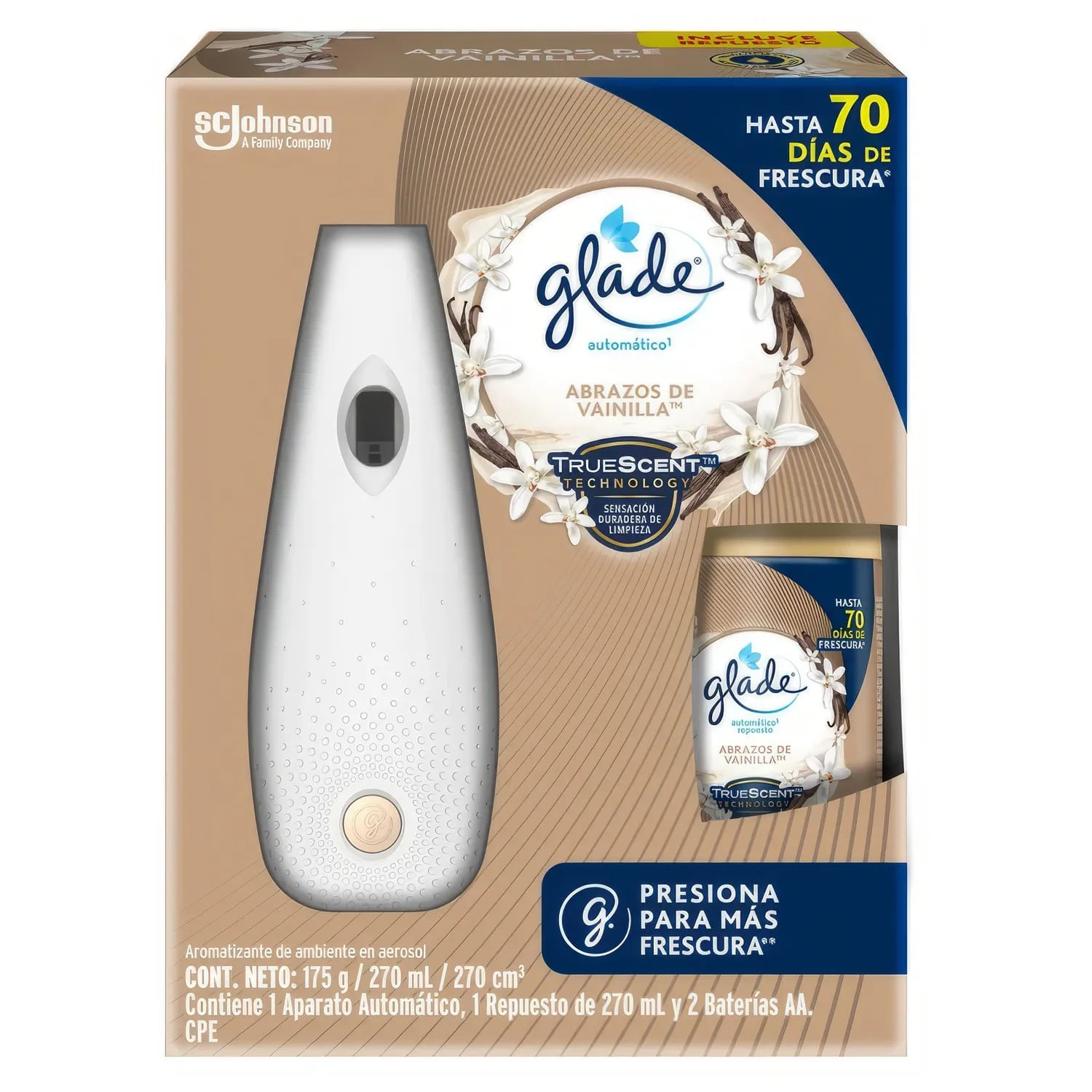 Aromatizador Glade Automático Abrazos de Vainilla 270ml