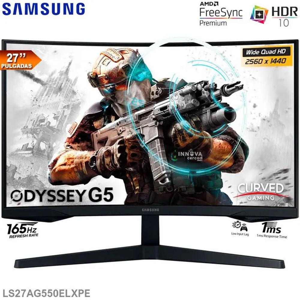 MONITOR SAMSUNG ODYSSEY G5 LS27AG550ELXPE 27, 2K  WQHD,165hz, 1Ms, HDR.