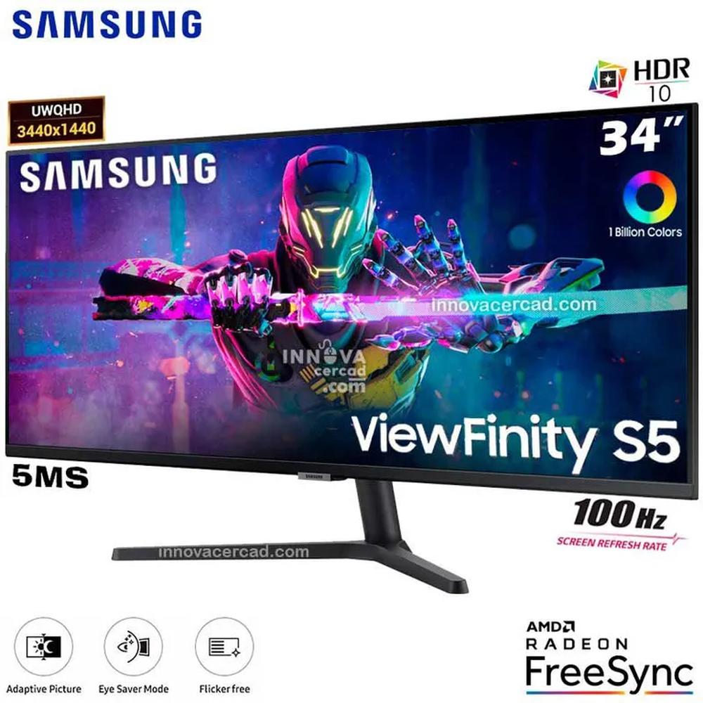 Monitor Samsung ViewFinity S5 Ultrawide de 34 UWQHD 100Hz HDR