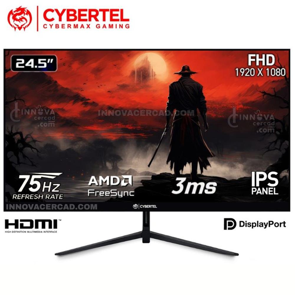 Monitor Gaming Cybertel de 24.5 Full HD IPS 75hz 3ms