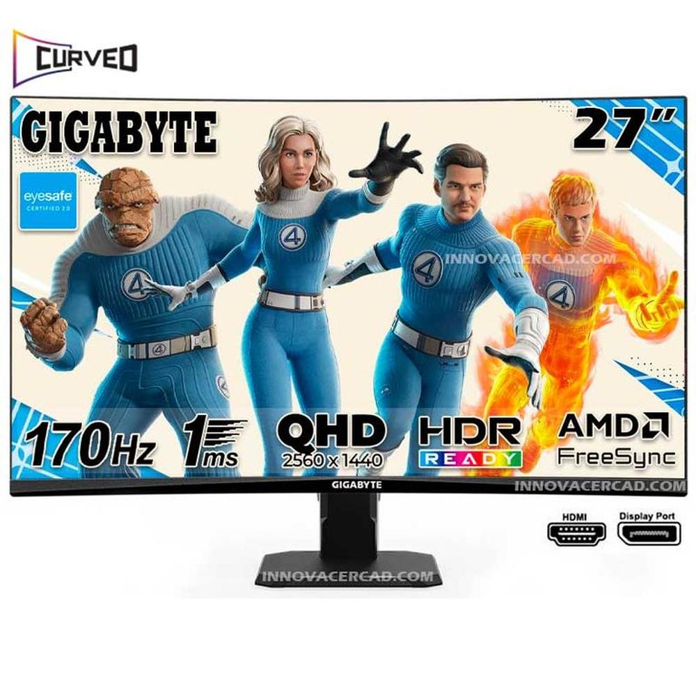 Monitor Gigabyte GS27QC Curvo 27 QHD (2560x1440) 170hz OC, 1ms, HDR