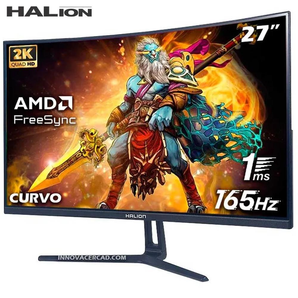 Monitor HALION HG 2725QC 27 Curvo 2K QHD 165Hz 1ms FreeSync.