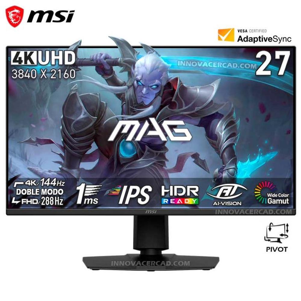 Monitor Msi Mag 275upd E14 27 IPS Dual MODE 4K UHD 144HZ  FHD 288HZ