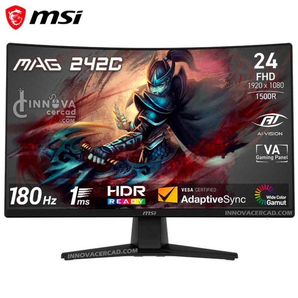 Monitor MSI MAG 242C 24 Full HD Curvo 180hz 1ms Adaptive Sync