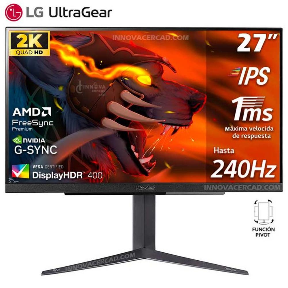 Monitor Gaming LG UltraGear 27GR83Q-B 27"", IPS 2K QHD 240Hz 1ms G-sync