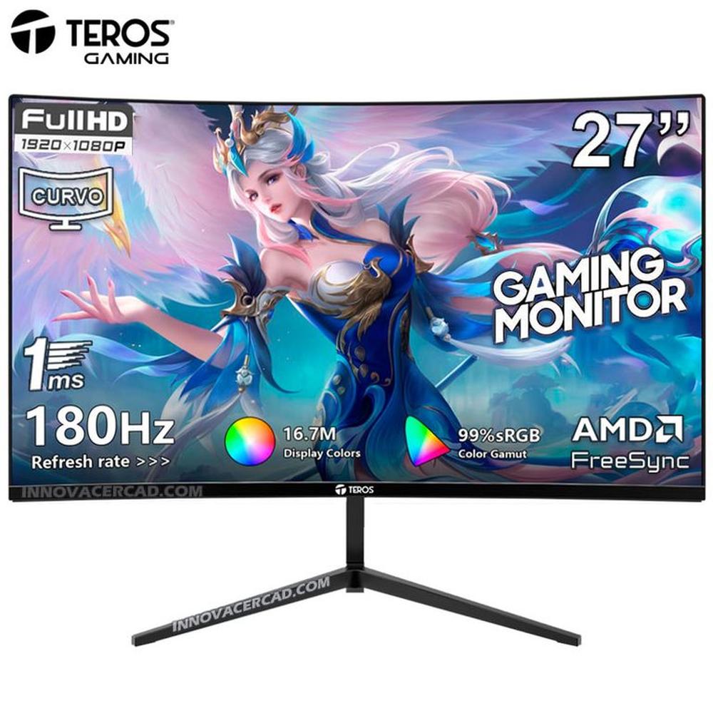 Monitor Curvo Gaming TEROS TE-2787G, 27"" FHD VA, 180 Hz, 1 ms
