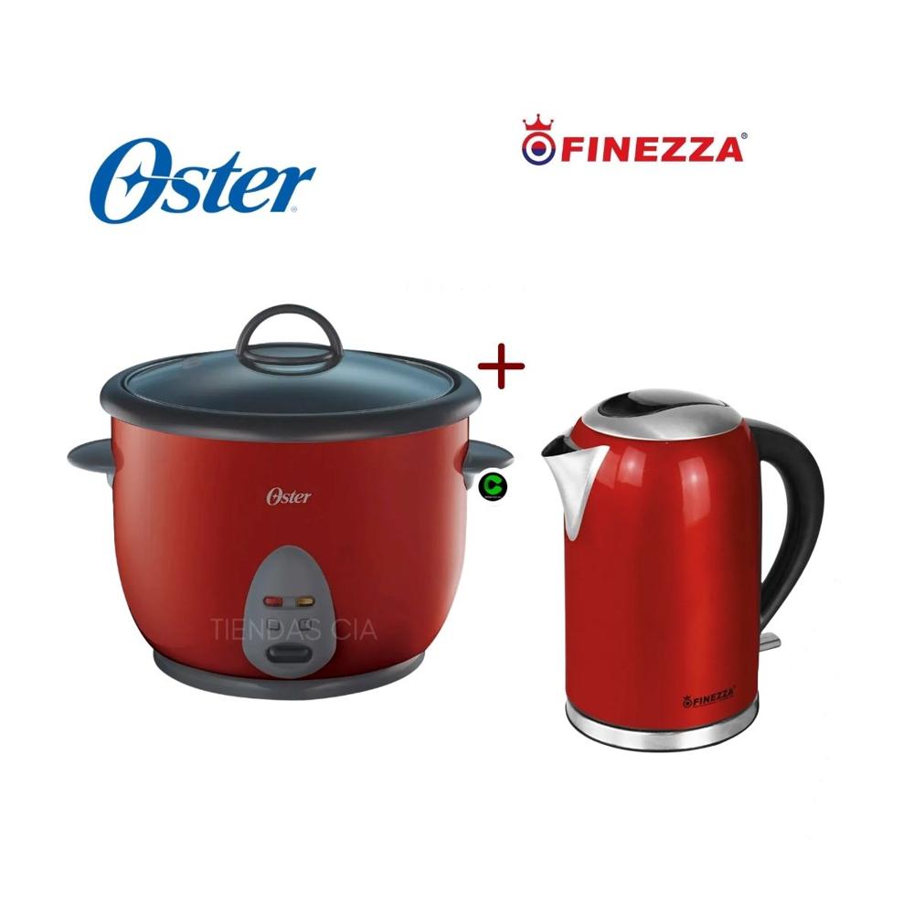 Combo Hervidor Finezza FZ-630H Rojo y Olla Arrocera Oster
