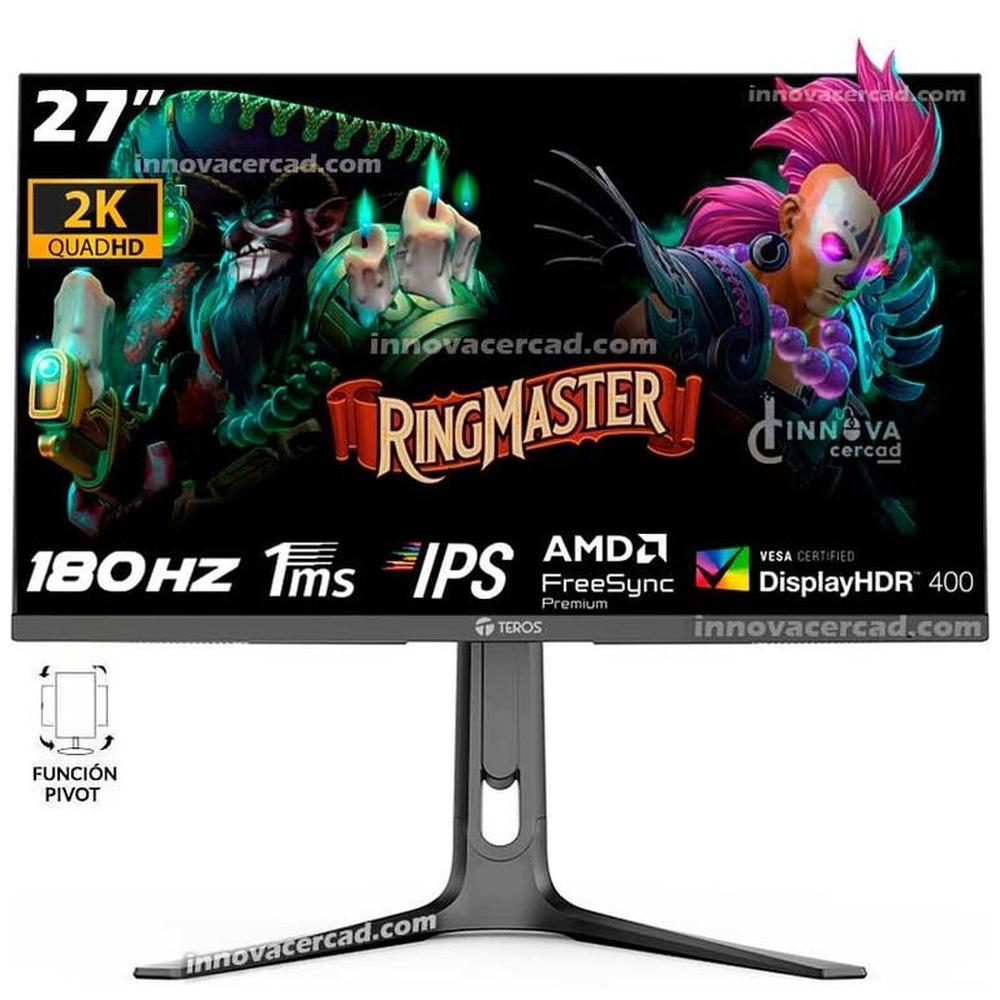 Monitor Teros TE-2753G, 27? QHD IPS, 2560 x 1440, 180hz. 1ms, Pivot.